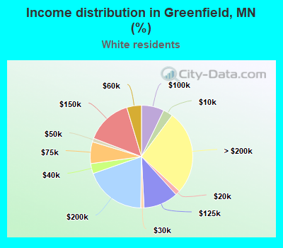 Income distribution in Greenfield, MN (%)