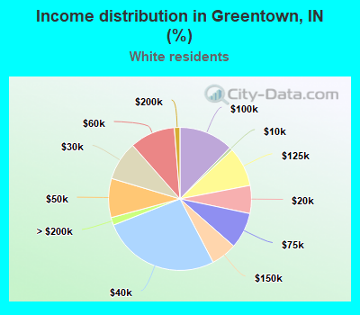 Income distribution in Greentown, IN (%)