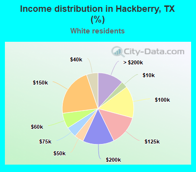 Income distribution in Hackberry, TX (%)