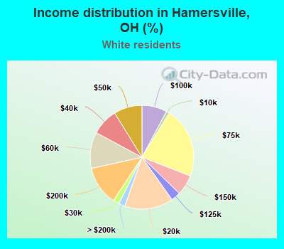 Income distribution in Hamersville, OH (%)