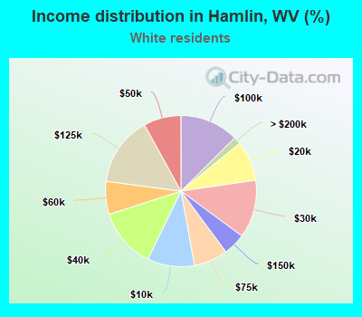 Income distribution in Hamlin, WV (%)