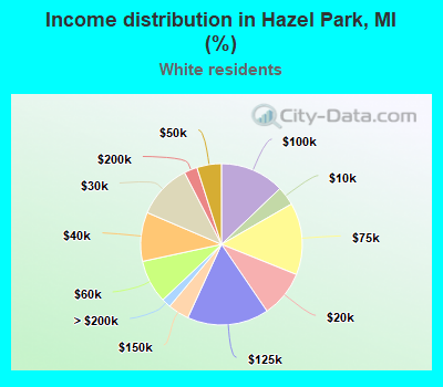 Income distribution in Hazel Park, MI (%)