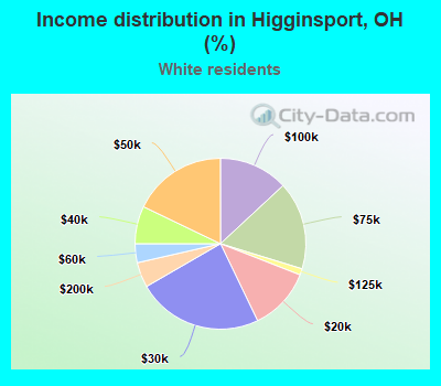 Income distribution in Higginsport, OH (%)
