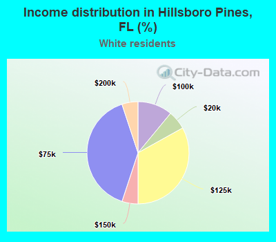 Income distribution in Hillsboro Pines, FL (%)