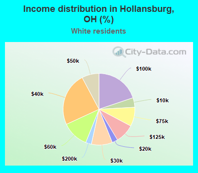 Income distribution in Hollansburg, OH (%)
