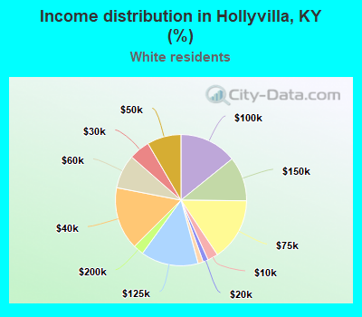 Income distribution in Hollyvilla, KY (%)