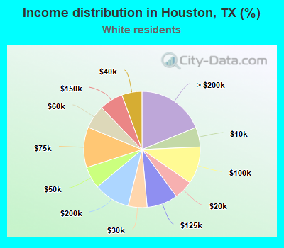 Income distribution in Houston, TX (%)