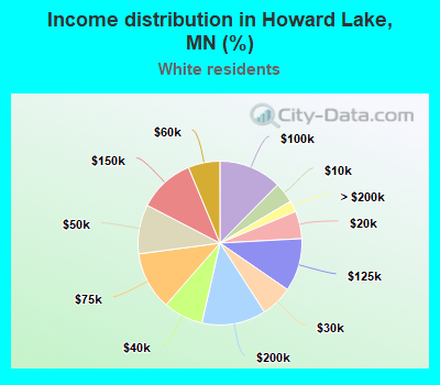 Income distribution in Howard Lake, MN (%)