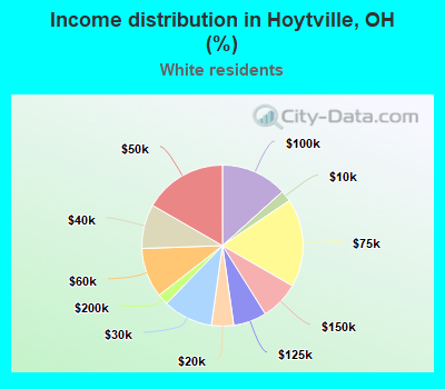 Income distribution in Hoytville, OH (%)