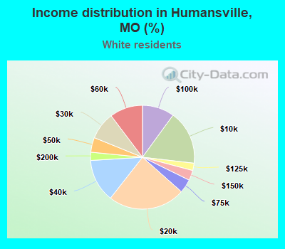 Income distribution in Humansville, MO (%)