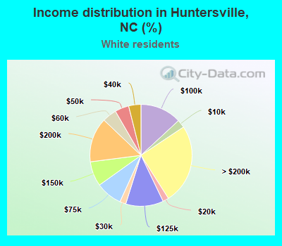 Income distribution in Huntersville, NC (%)