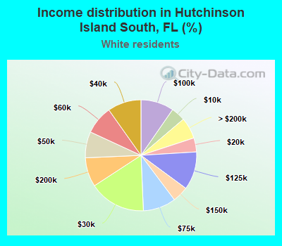 Income distribution in Hutchinson Island South, FL (%)