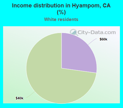 Income distribution in Hyampom, CA (%)