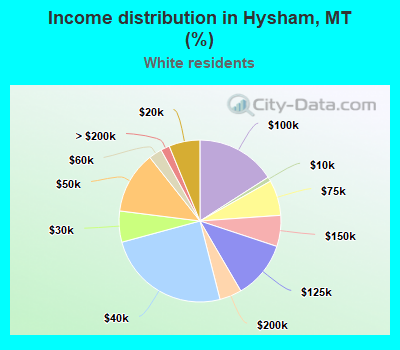 Income distribution in Hysham, MT (%)