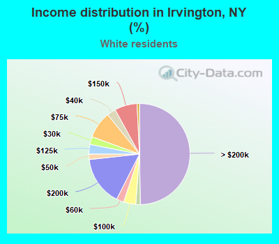 Income distribution in Irvington, NY (%)
