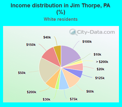 Income distribution in Jim Thorpe, PA (%)