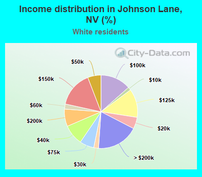 Income distribution in Johnson Lane, NV (%)