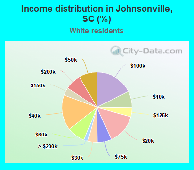 Income distribution in Johnsonville, SC (%)