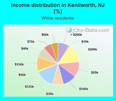 Income distribution in Kenilworth, NJ (%)