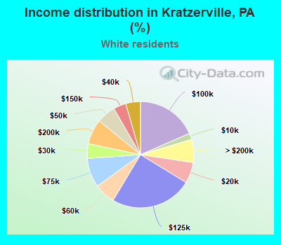 Income distribution in Kratzerville, PA (%)