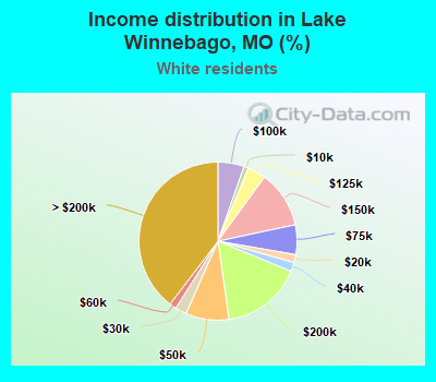 Income distribution in Lake Winnebago, MO (%)