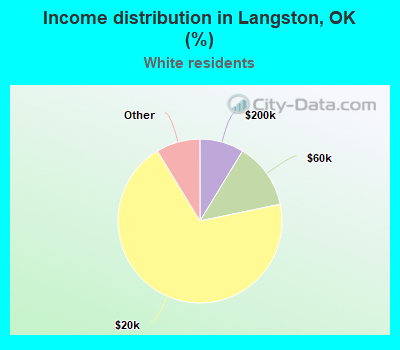 Income distribution in Langston, OK (%)