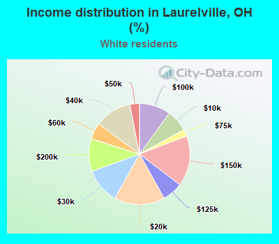 Income distribution in Laurelville, OH (%)