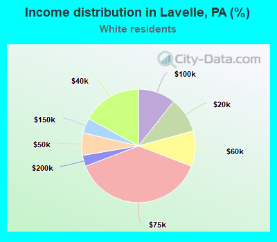 Income distribution in Lavelle, PA (%)