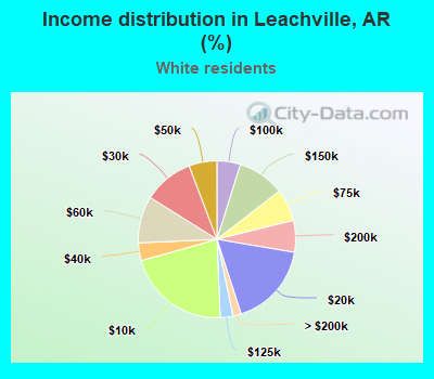Income distribution in Leachville, AR (%)