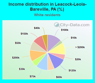 Income distribution in Leacock-Leola-Bareville, PA (%)