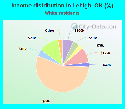 Income distribution in Lehigh, OK (%)