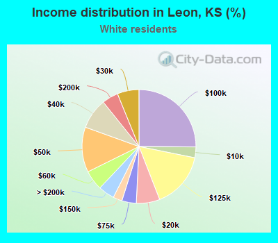 Income distribution in Leon, KS (%)