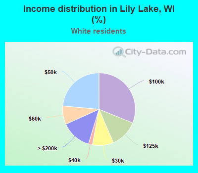 Income distribution in Lily Lake, WI (%)