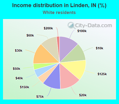 Income distribution in Linden, IN (%)
