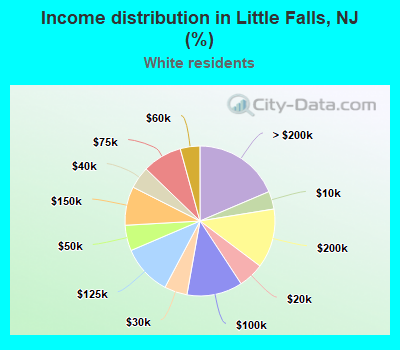 Income distribution in Little Falls, NJ (%)
