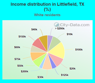 Income distribution in Littlefield, TX (%)