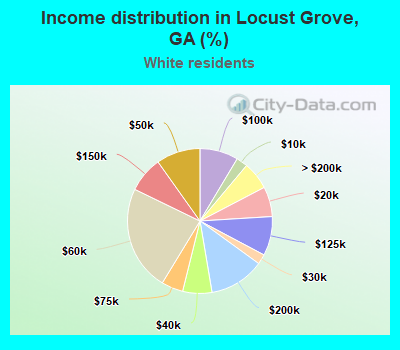 Income distribution in Locust Grove, GA (%)
