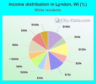 Income distribution in Lyndon, WI (%)