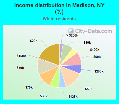 Income distribution in Madison, NY (%)
