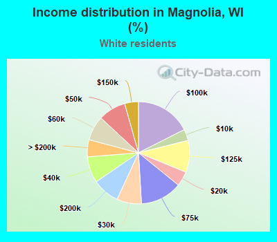 Income distribution in Magnolia, WI (%)