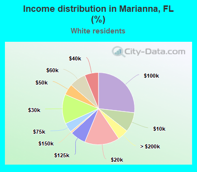 Income distribution in Marianna, FL (%)