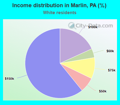 Income distribution in Marlin, PA (%)