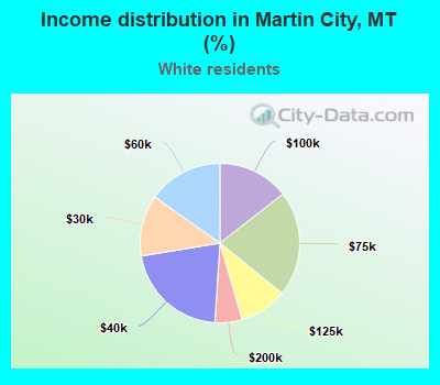 Income distribution in Martin City, MT (%)