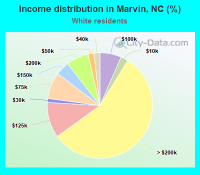 Income distribution in Marvin, NC (%)
