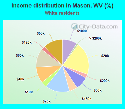 Income distribution in Mason, WV (%)