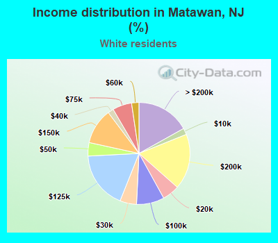 Income distribution in Matawan, NJ (%)