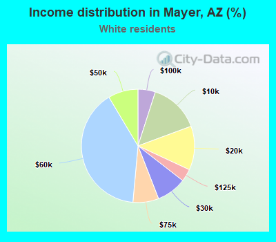 Income distribution in Mayer, AZ (%)