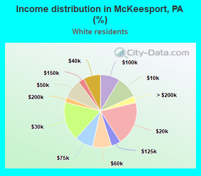 Income distribution in McKeesport, PA (%)