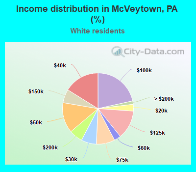 Income distribution in McVeytown, PA (%)