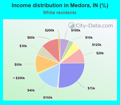 Income distribution in Medora, IN (%)